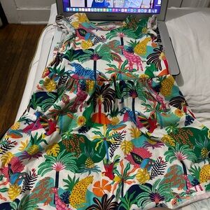 Mini boden Multicolor Tropical Print Dress kids